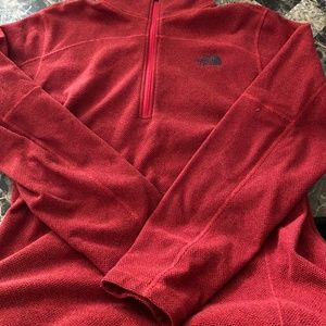 The North Face Red Zipper Pull Over